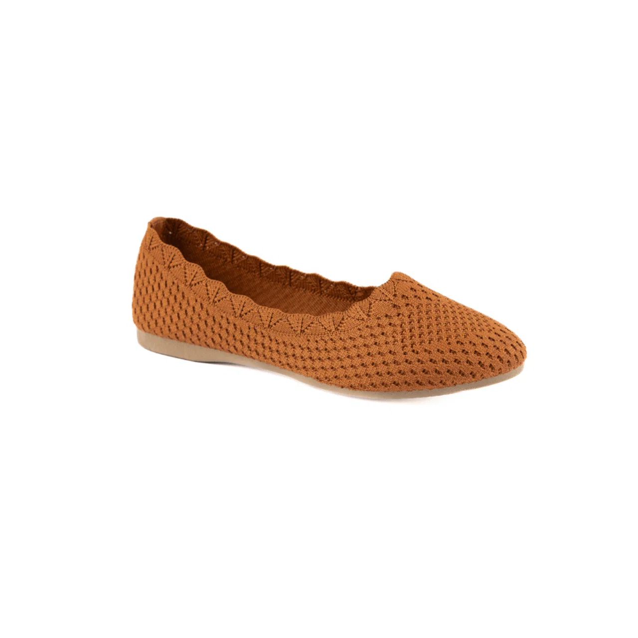 Exclusive Textured Knit Ballet Flats with Scalloped Edge Environmentally Friendly