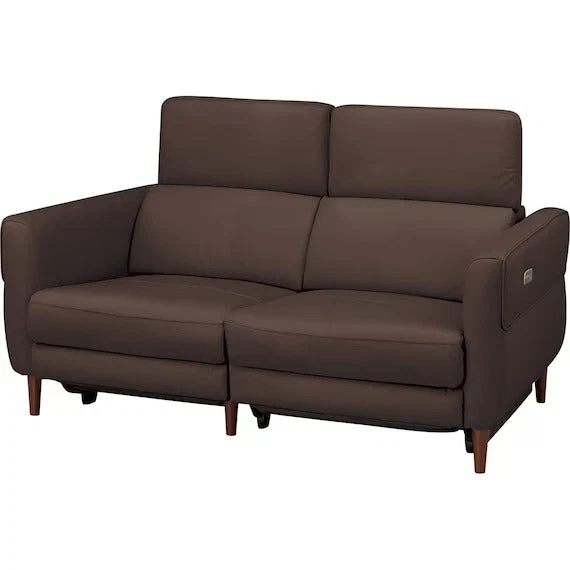 Sustainable 2 SEATER ELECTRIC SOFA KK026 LEATHER DBR Lightweight