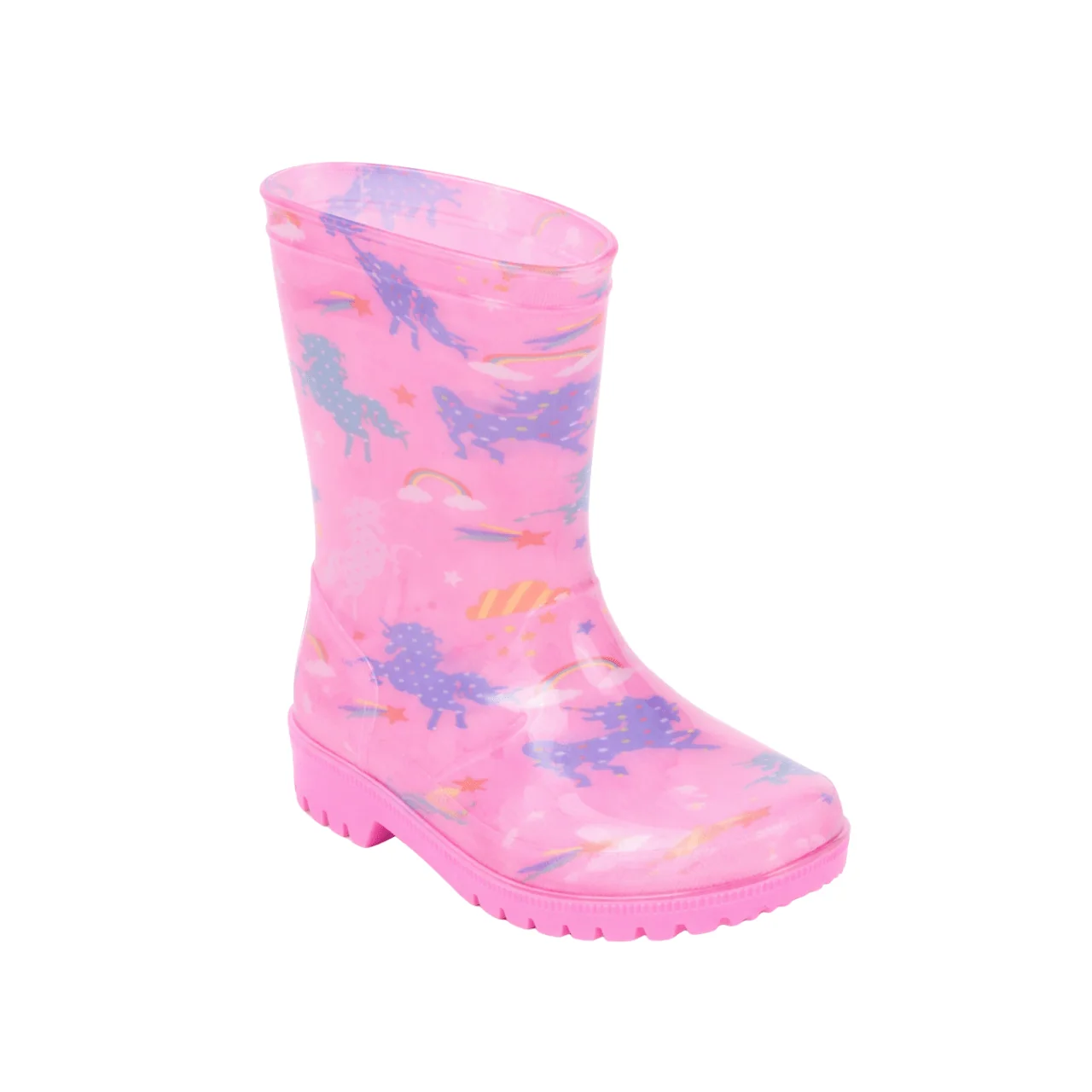 Organic Kids Unicorn Print Pink Rain Boots Advanced