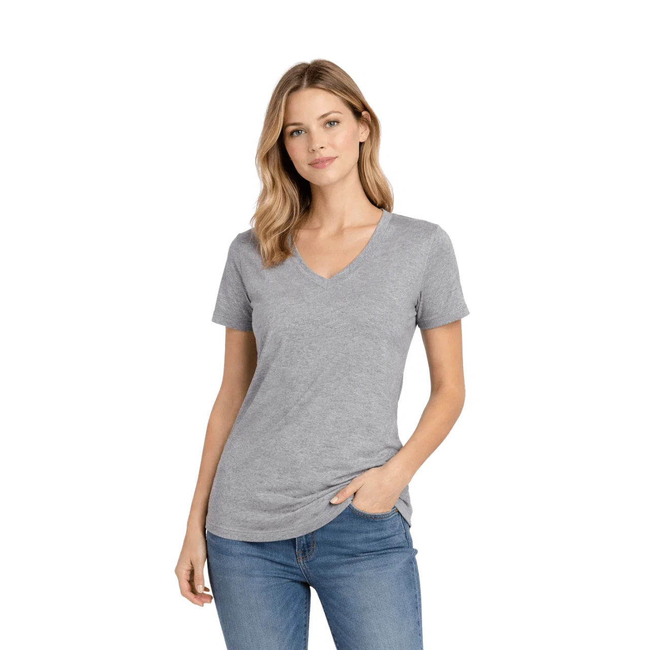 Solid Essential V-Neck Cotton T-Shirt Stylish