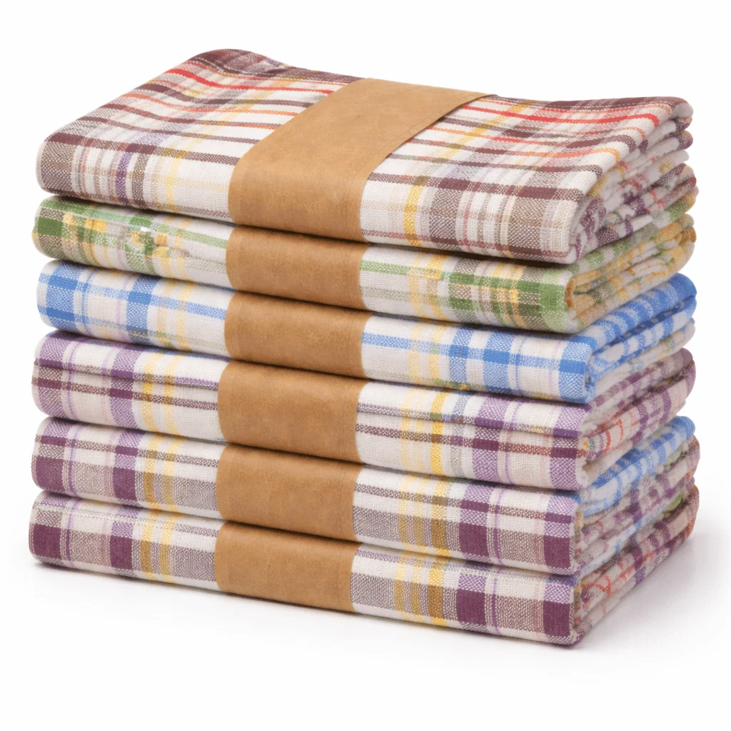High-Quality 6-Pack Plaid Kitchen Towels – Soft Absorbent Everyday Essentials Detailed