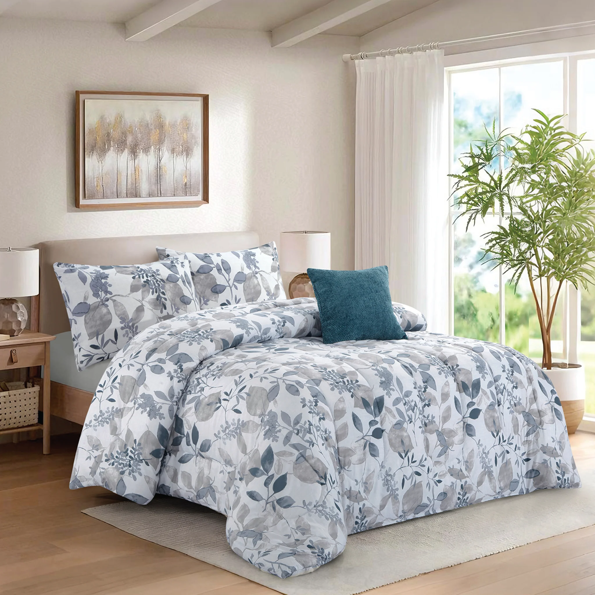 Fast Iris Botanical Comforter Set – 5 Pieces Smooth