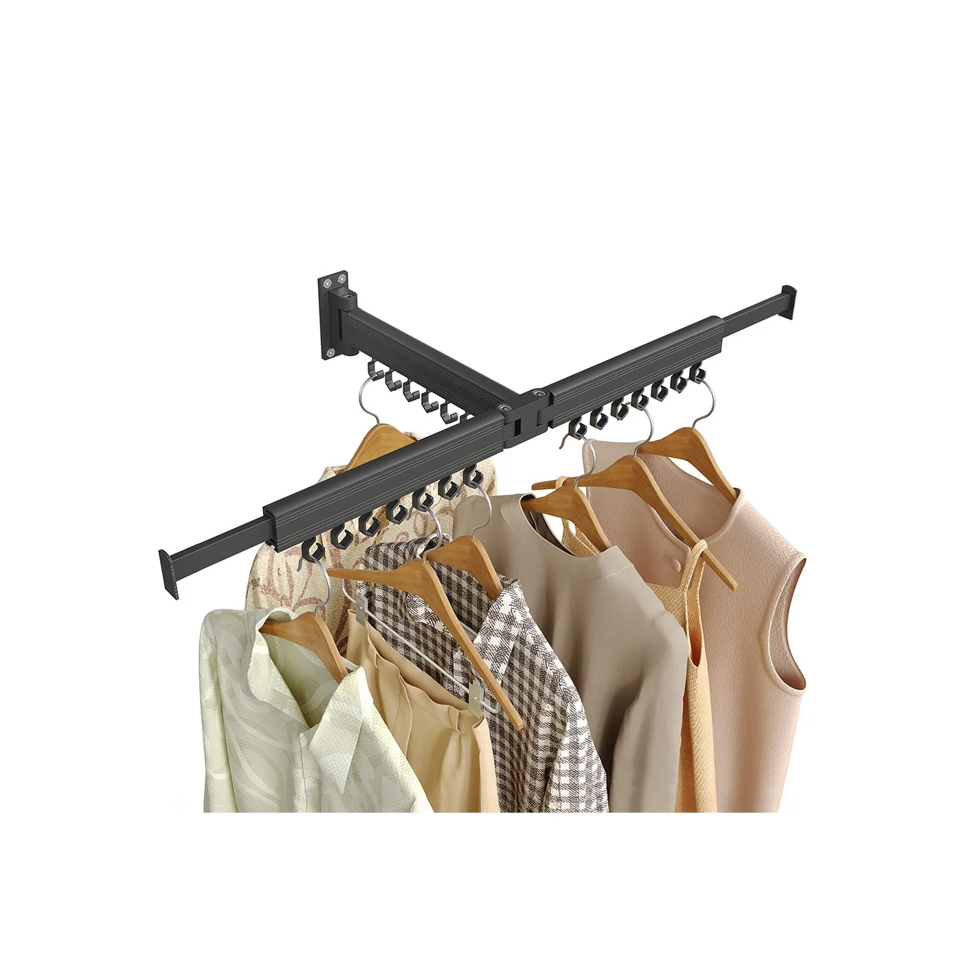 Next-Generation SONGMICS Clothes Drying Rack Wall-Mounted Laundry Drying Rack Flexible