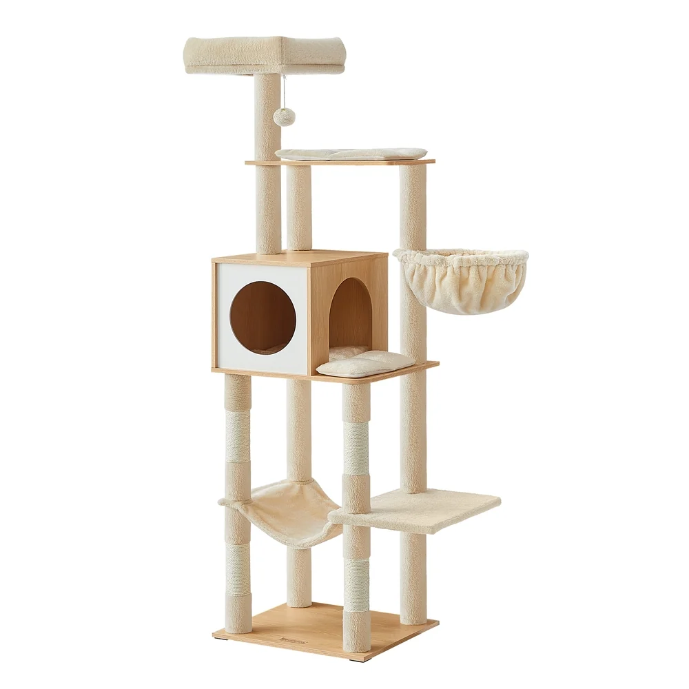 Fashionable Feandrea 65-Inch Tall Cat Tree Refined