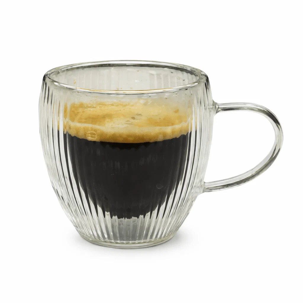 Sustainable NUVO Set of 2 Double-Walled Ribbed Coffee Cups Contemporary