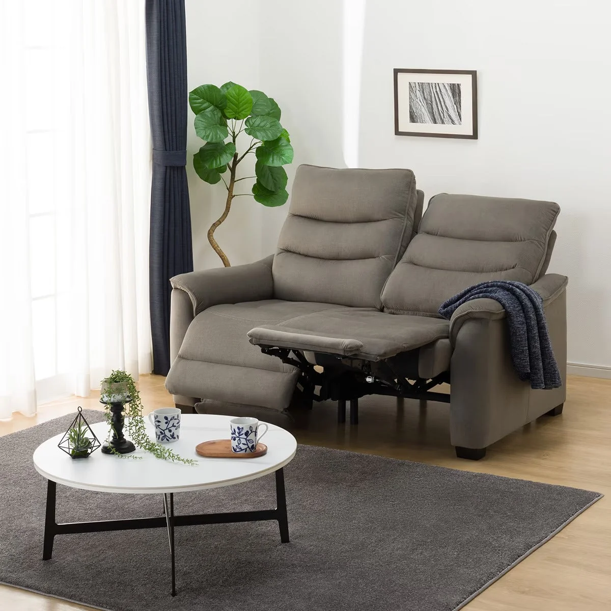 High-Grade 2P ELECTRIC SOFA N-BELIEVA 3 MICROFIBER GY Prestigious