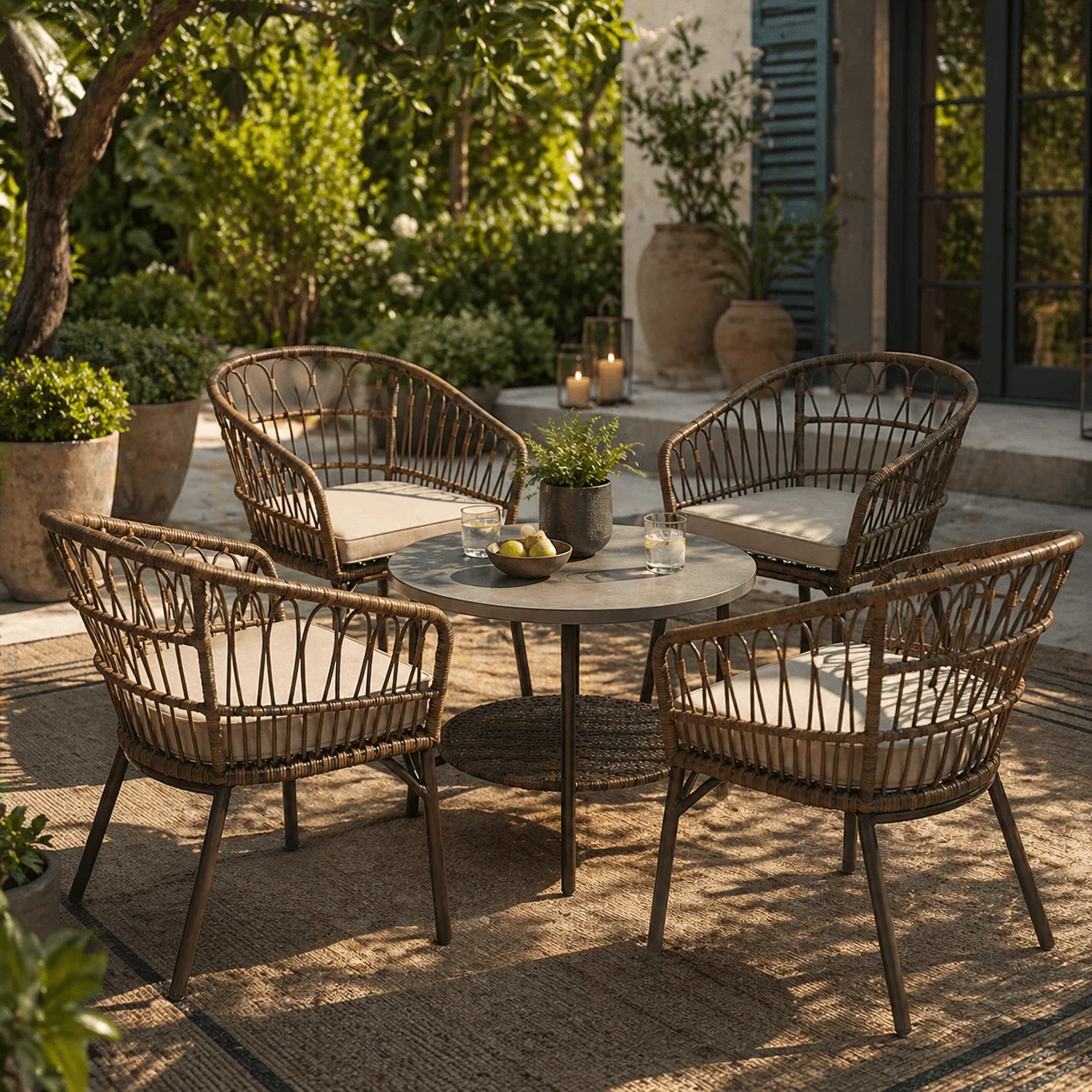 Verified 5-Piece Patio Set with Table and Chairs World-Class