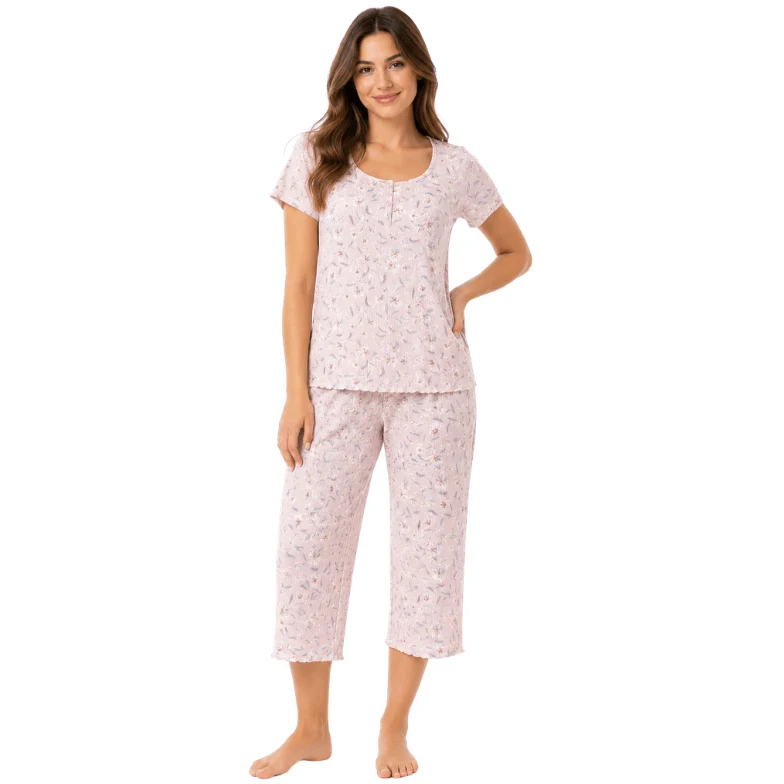 Next-Generation Floral Print Capri Pajama Set Elite