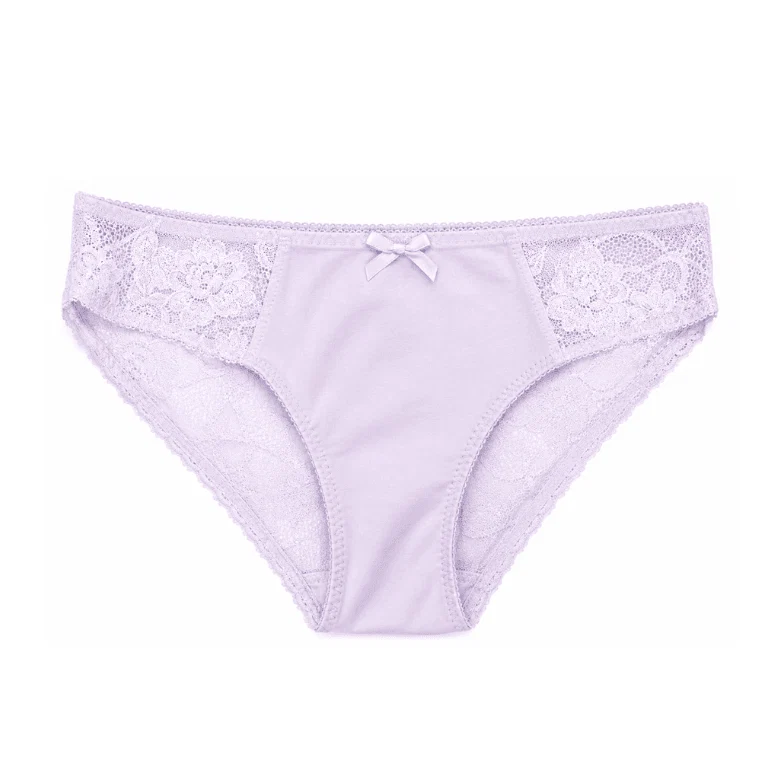 Stylish Lace Trim Bikini Briefs Optimized