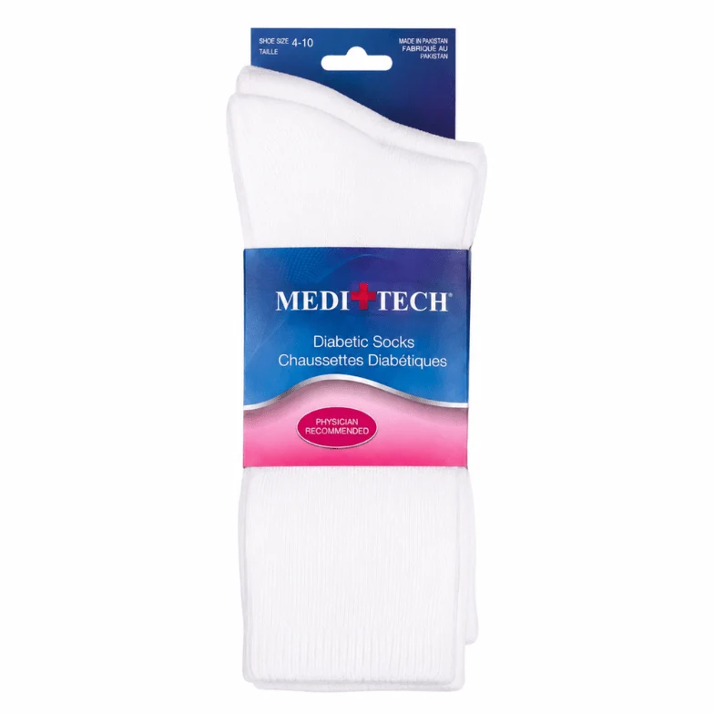 Recyclable Medi Tech Diabetic Crew Socks – 2-Pack Fine