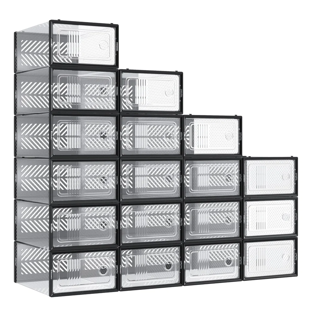 Dependable SONGMICS Stackable foldable shoe storage boxes for everyday footwear Genuine