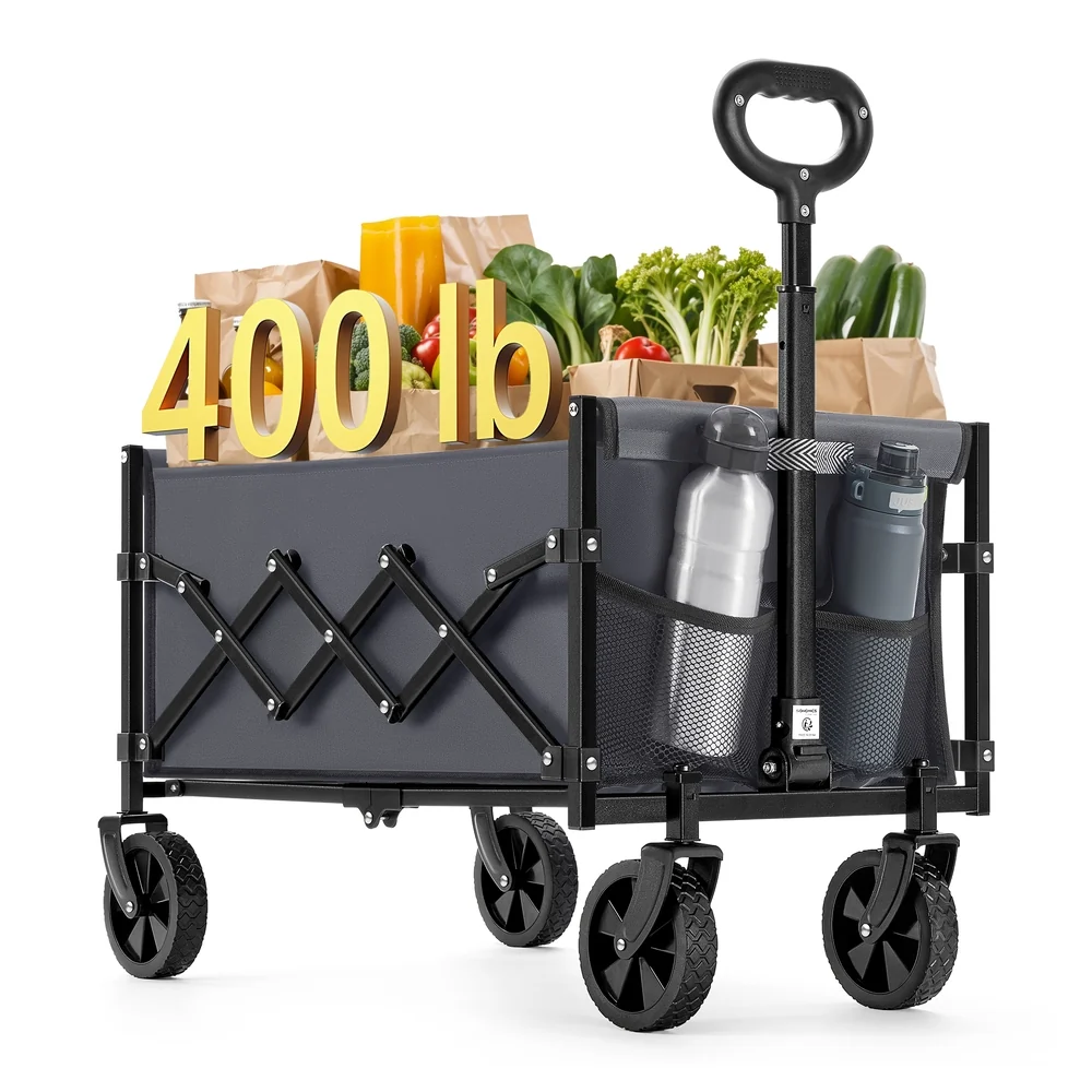 Trusted SONGMICS Folding Wagon with Wheels Responsible