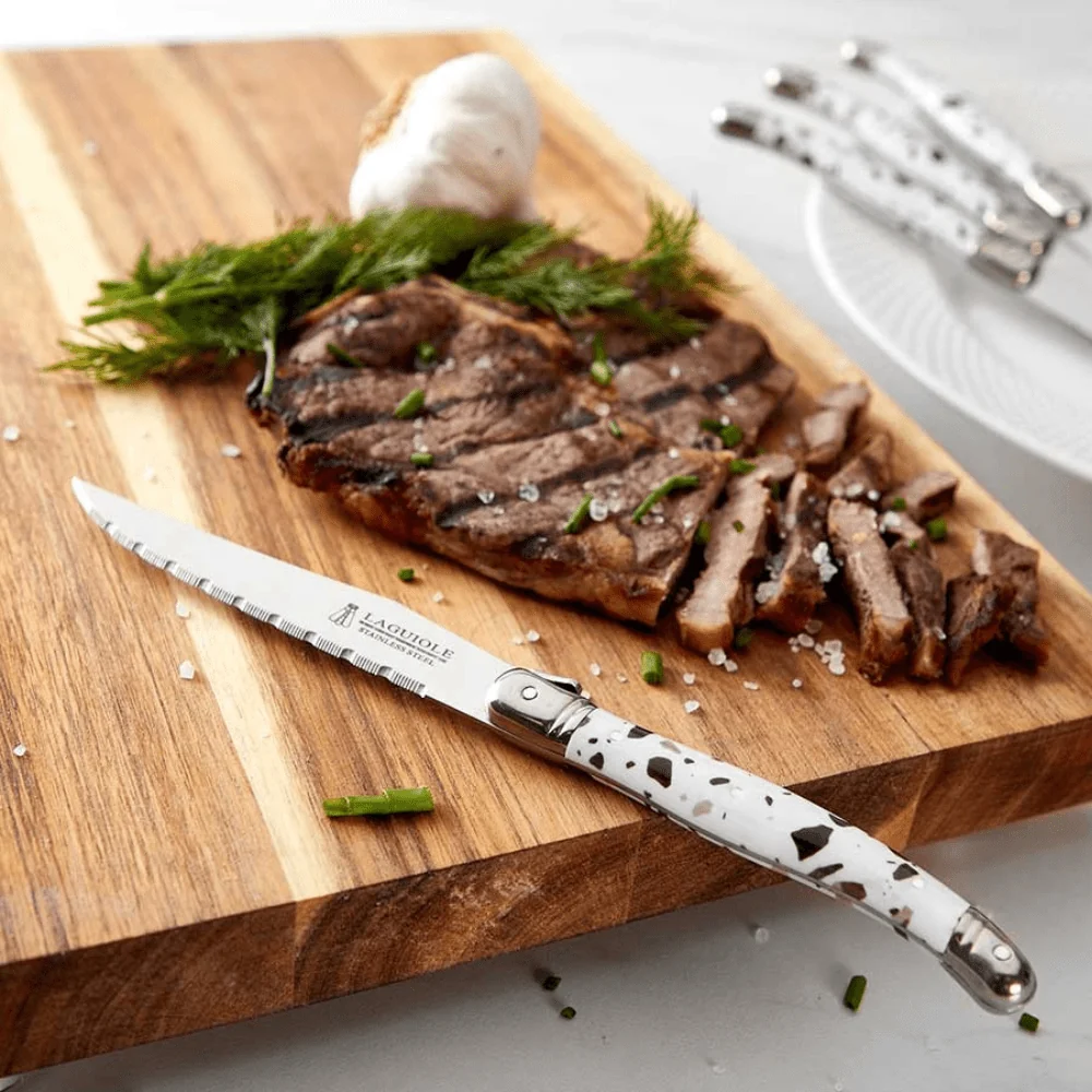 Contemporary Laguiole Steak Knives – Set of 4 Terrazzo Prestigious