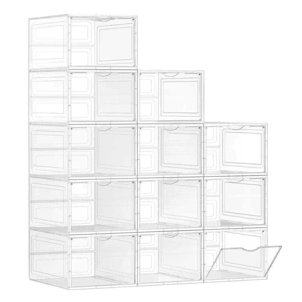 Luxury SONGMICS Clear Shoe Boxes up to US Size 13 Verified