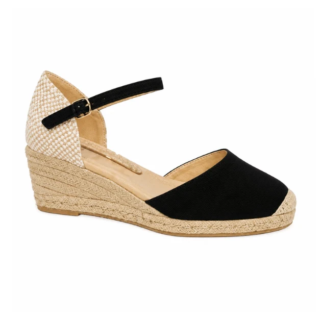 Minimalist Closed-Toe Espadrille Wedge Sandals with Ankle Strap High-Quality