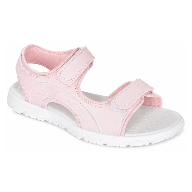 Lightweight Girls’ Open-Toe Sport Sandals with Hook-and-Loop Straps Pure