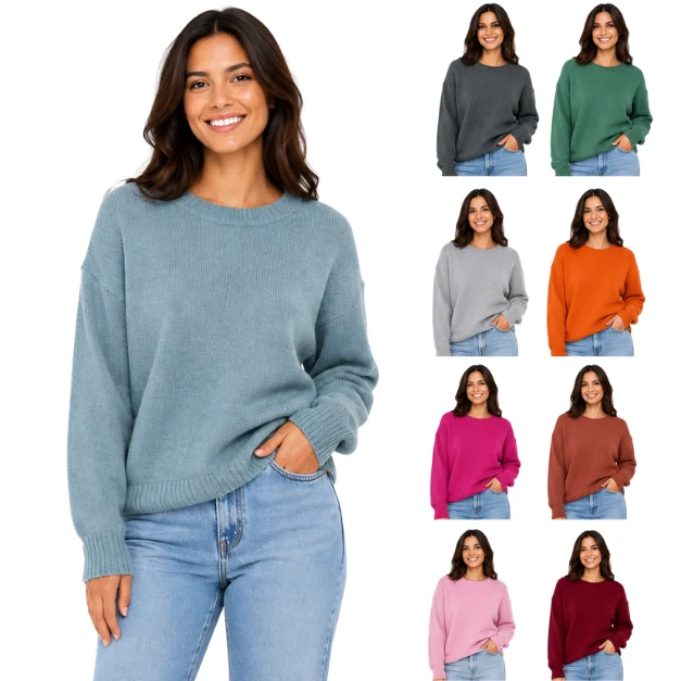 Artisan Women’s Cashmere-Blend Crew Neck Sweater Relaxed