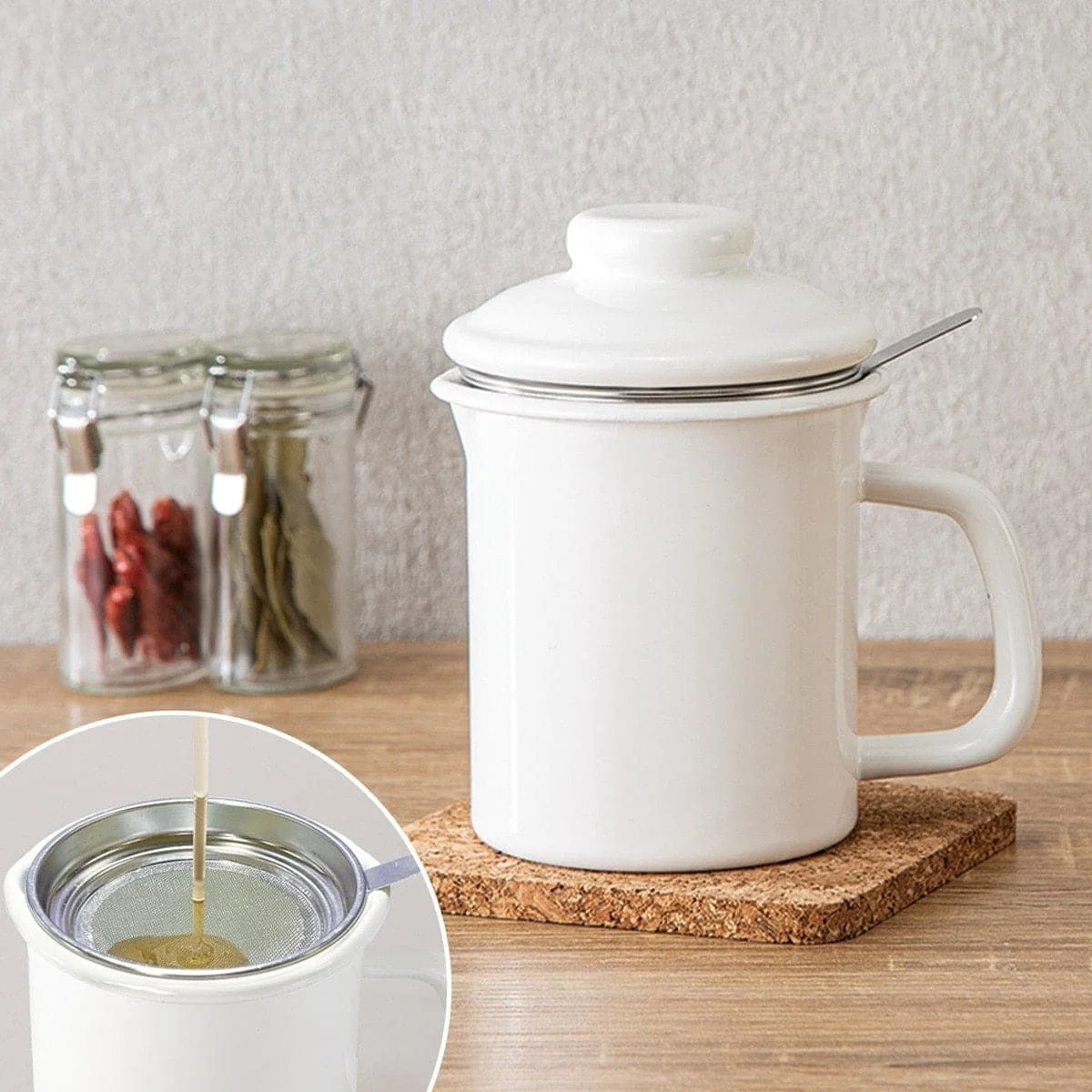 Fast ENAMEL OIL POT 550ML KY013 Traditional