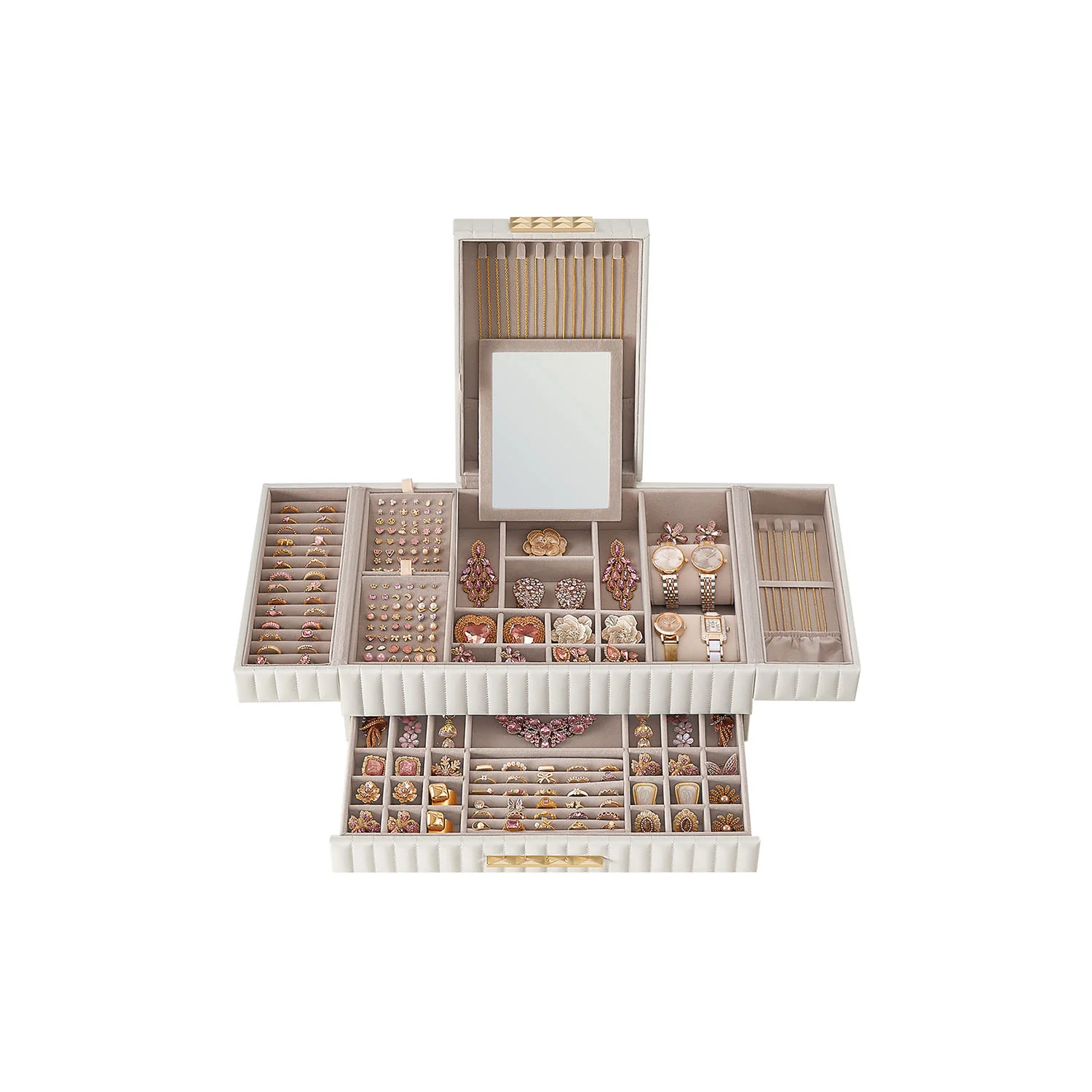 Proven SONGMICS HOME ANAH Collection – 2-Tier Jewelry Box with a Drawer Versatile