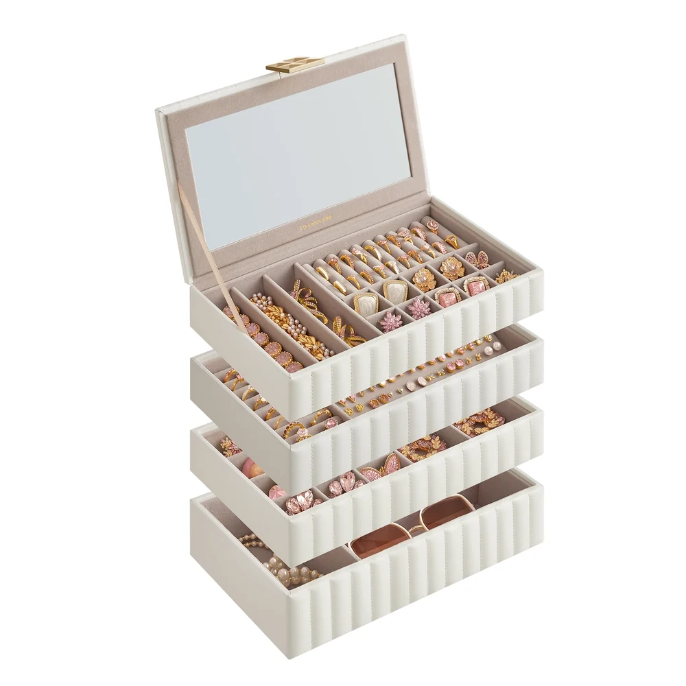Top-Quality SONGMICS HOME ANAH Collection – Stackable Jewelry Box with Mirror Refined