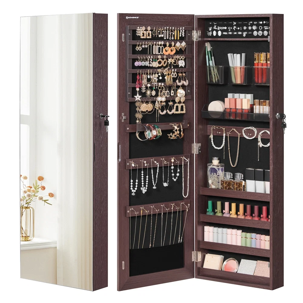 Flexible SONGMICS Hanging Jewelry Cabinet Armoire Effective