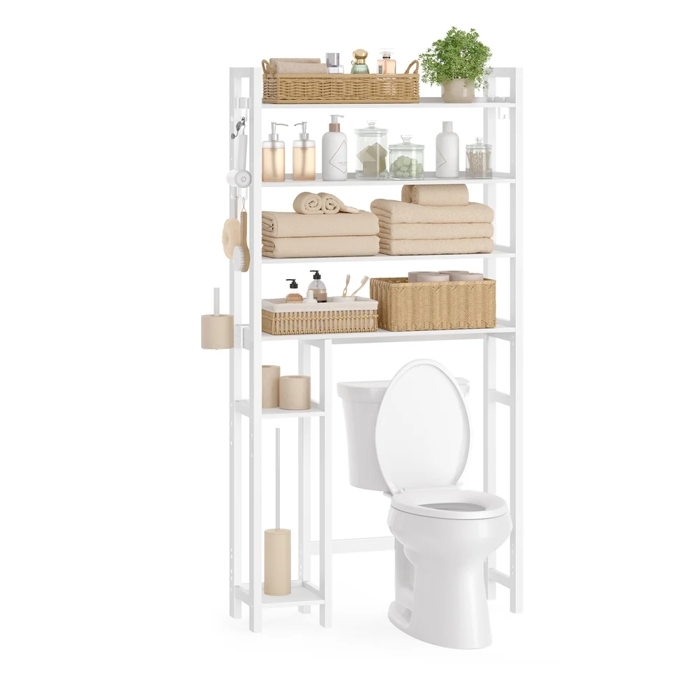 Advanced SONGMICS Over the Toilet Storage Shelf with Toilet Paper Holder Traditional