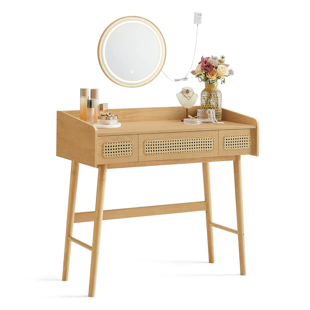 Verified SONGMICS HOME BOHOVEN Collection – Vanity Desk with Mirror and Lights High-Performance
