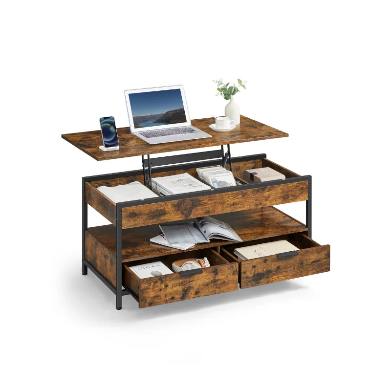 Sustainable VASAGLE Lift Top Coffee Table with Storage Drawers Convenient