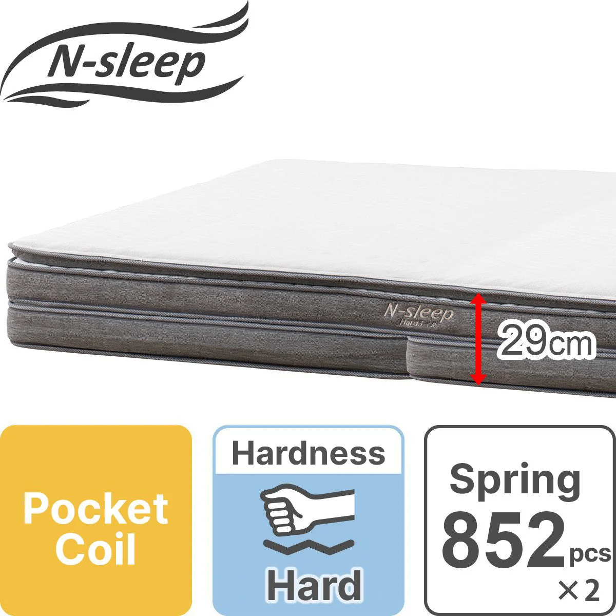 Long-Lasting Q MATTRESS HARD H3-02CR UNT VH 180 188 Fashionable