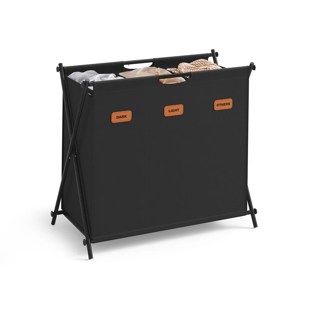 Unique SONGMICS Laundry Hamper with Collapsible X-Frame Natural