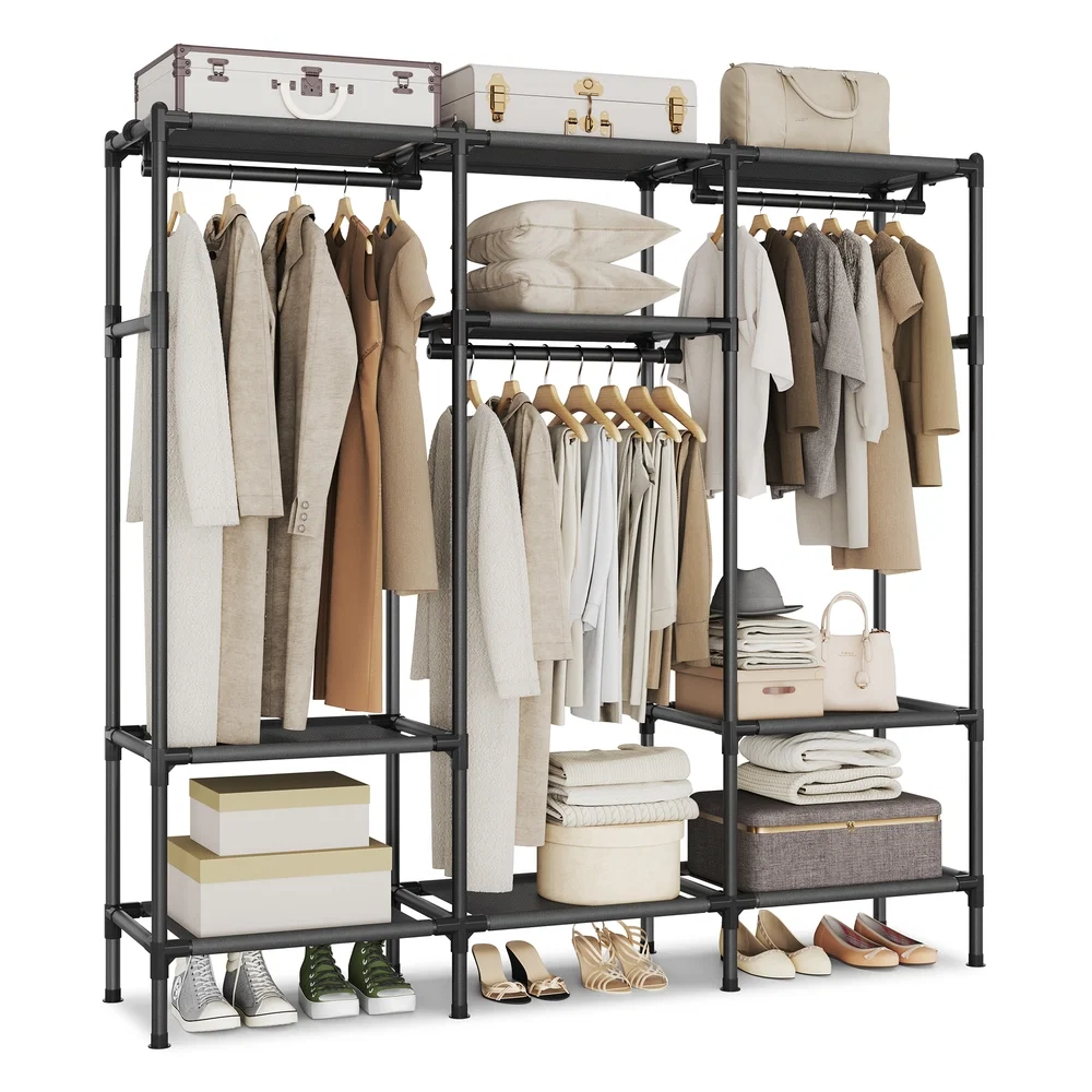 Flexible SONGMICS 74.8 High Clothes Rack with Hanging Rails Dependable