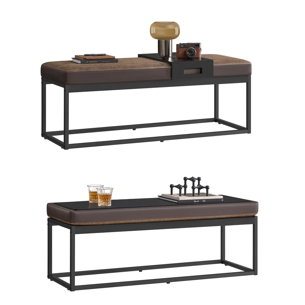 High-Quality SONGMICS HOME LUIZ Collection – Ottoman Bench with Small Shelf Certified