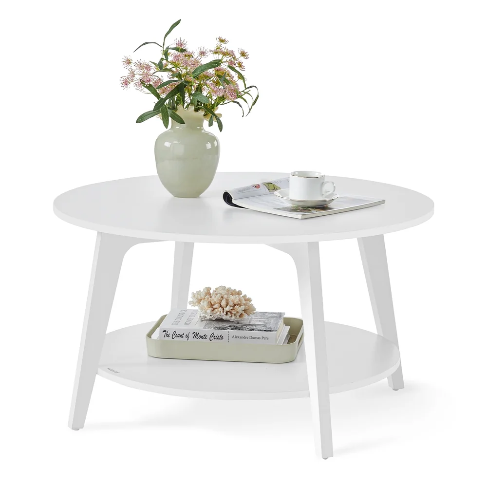 User-Friendly VASAGLE Maezo Collection – 2 Tier Round Coffee Table Responsible