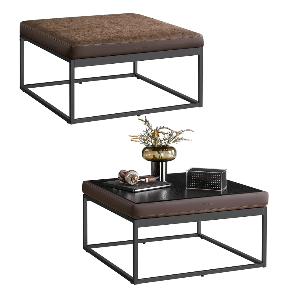 Specialty SONGMICS HOME LUIZ Collection – Square Ottoman Footstool with Reversible Top Carefully Designed