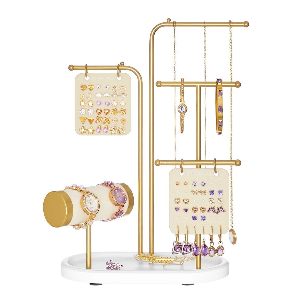 Fine Crafted SONGMICS Jewelry Stand with 4 Hanging Rods Top-Quality