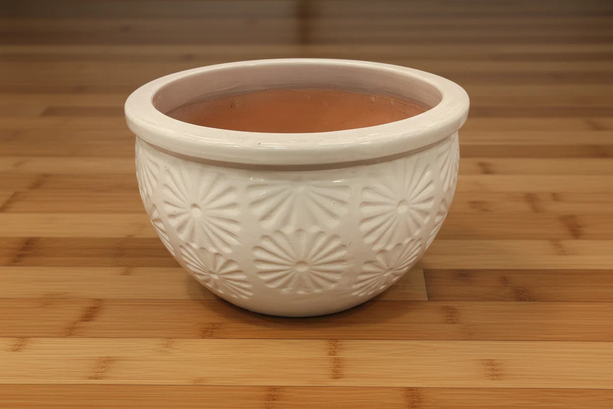 Powerful DAISY BOWL PLANTER 22 quot WHITE Sustainable