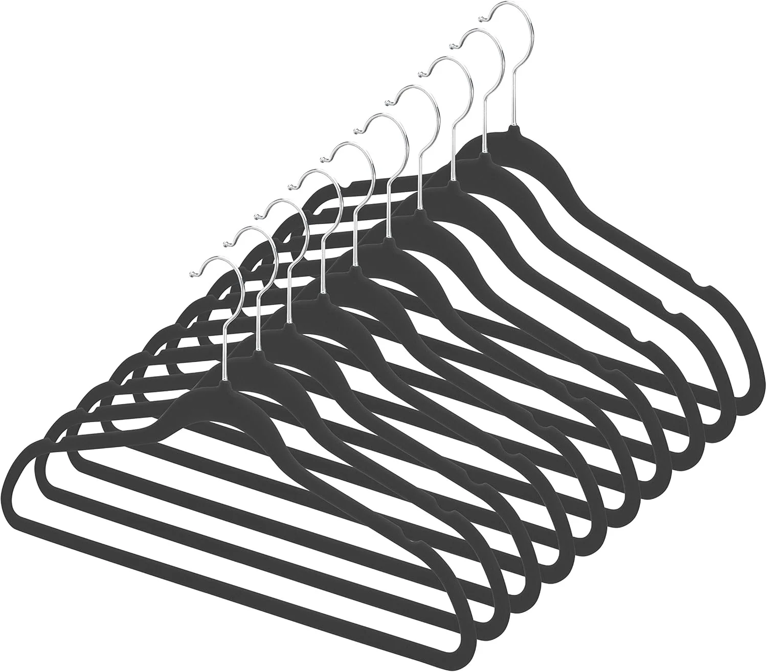 World-Class SPACEMAKER SUIT HANGERS BLK 10CT Crafted