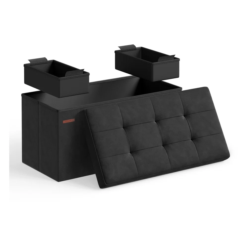 Traditional SONGMICS MAZIE Collection – Foldable Storage Ottoman Bench Smooth