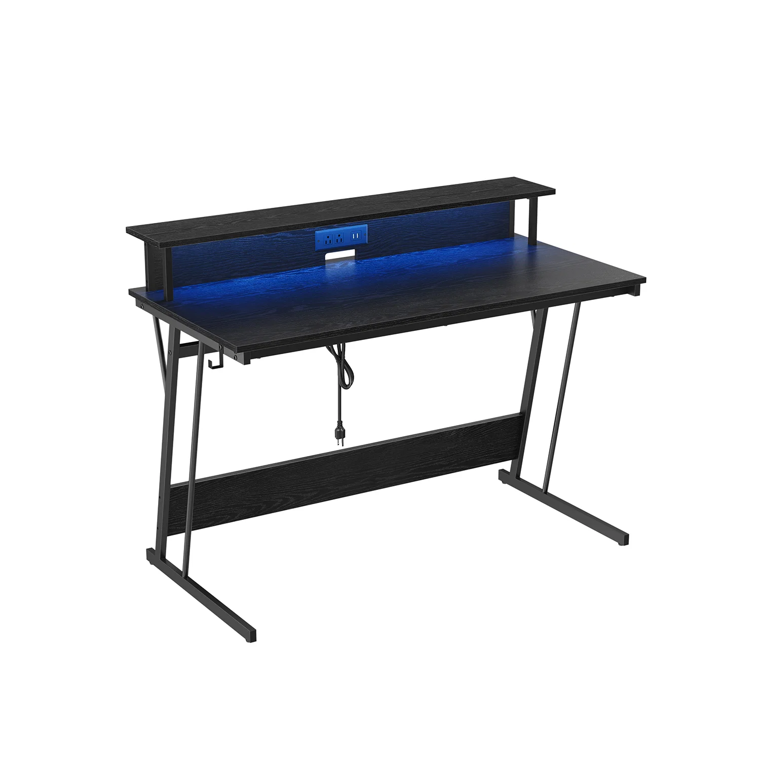 Convenient VASAGLE LED Gaming Desk with Monitor Stand Comfortable