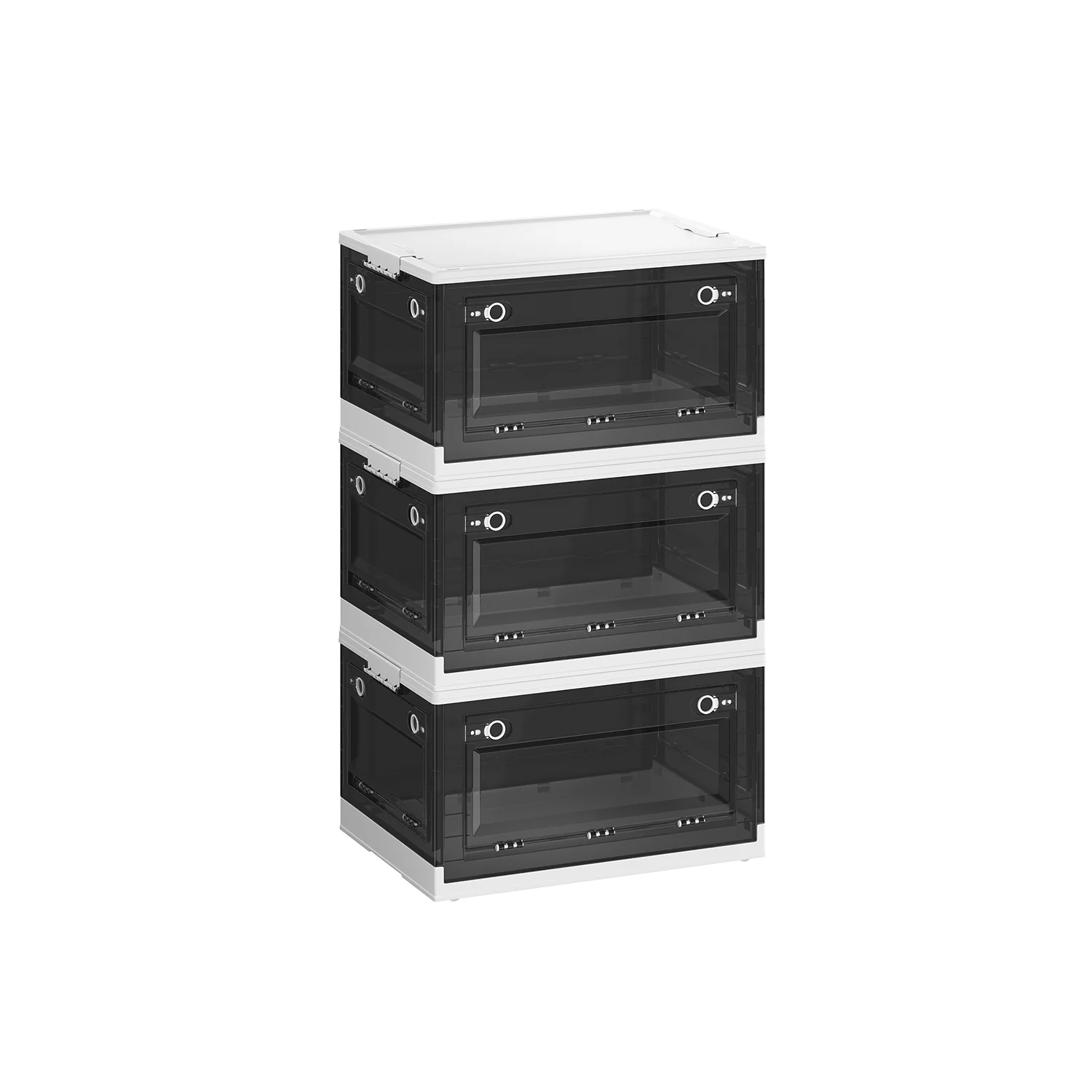 Lightweight SONGMICS Stackable Storage Bins with Lids and Wheels Secure