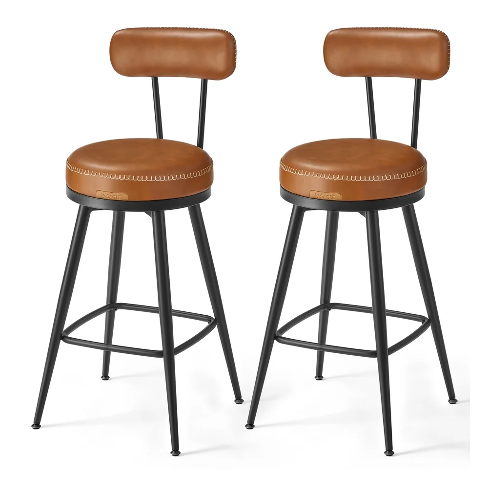 Next-Generation VASAGLE EKHO Collection – Swivel Bar Stools with Backs Convenient