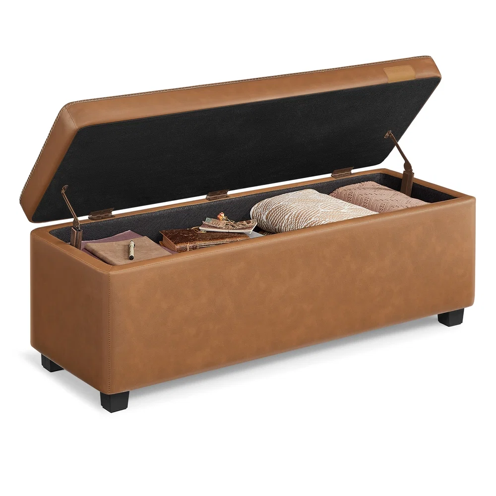 Fine VASAGLE EKHO Collection – Storage Ottoman Bench 25 Gallons Organic