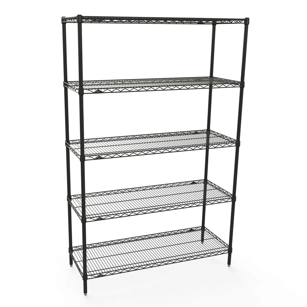 Effective 21 quot d x 30 quot w Metro Super Erecta 5-Shelf Wire Kits – Black Next-Generation
