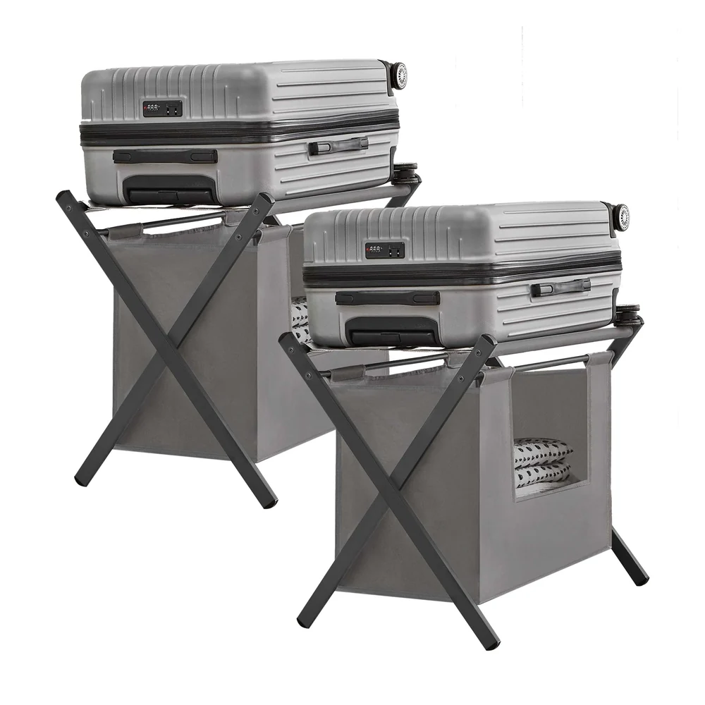 Soft SONGMICS Set of 2 Luggage Racks with Removable Laundry Bag Advanced