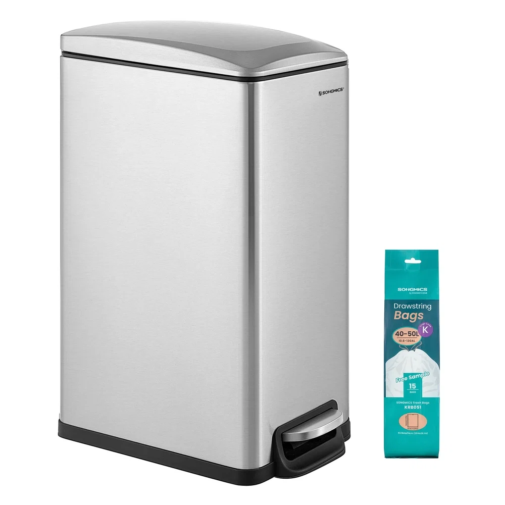 Eco-Friendly SONGMICS Slim Stainless Steel Trash Bin Responsible