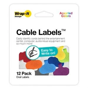 Elite WRAP-IT CABLE LABELS 12PK Classic