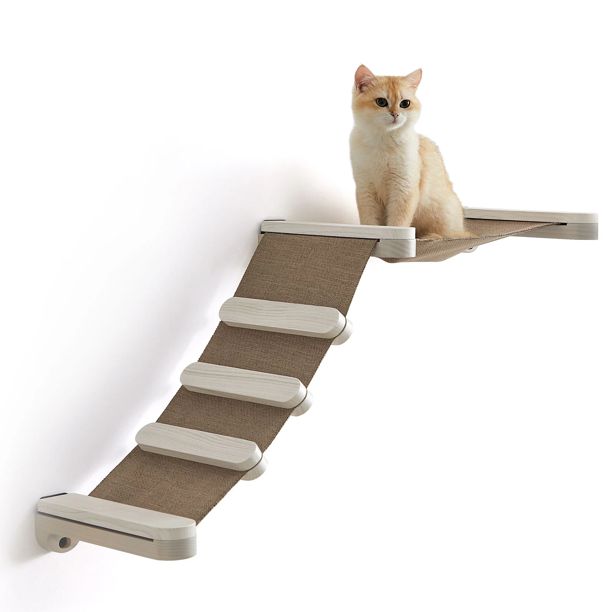 Natural Clickat Wall-Mounted Cat Climbing Hammock Flexible
