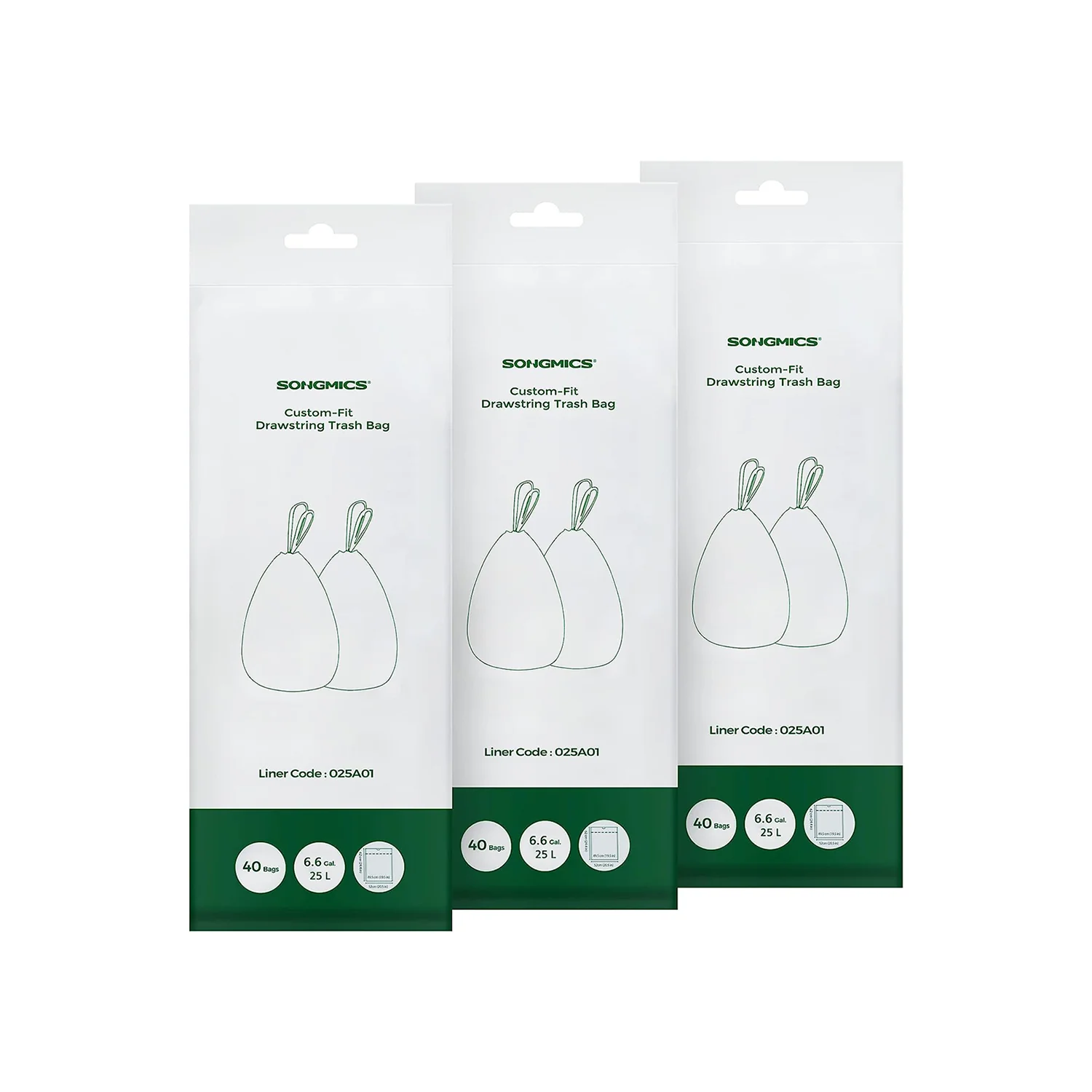 Quality SONGMICS Small Trash Bags for 6.6 Gallon Trash Cans 120 Count Secure