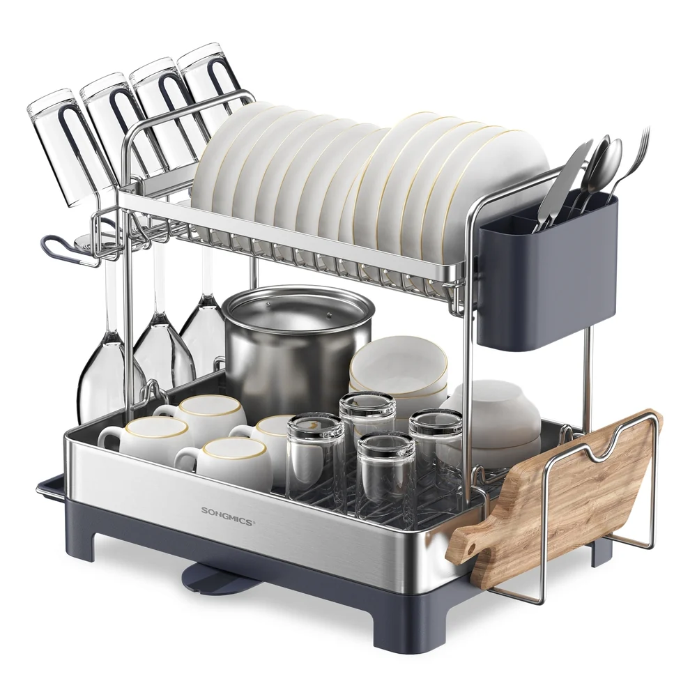 Next-Generation SONGMICS 2-Tier Dish Drying Rack Traditional
