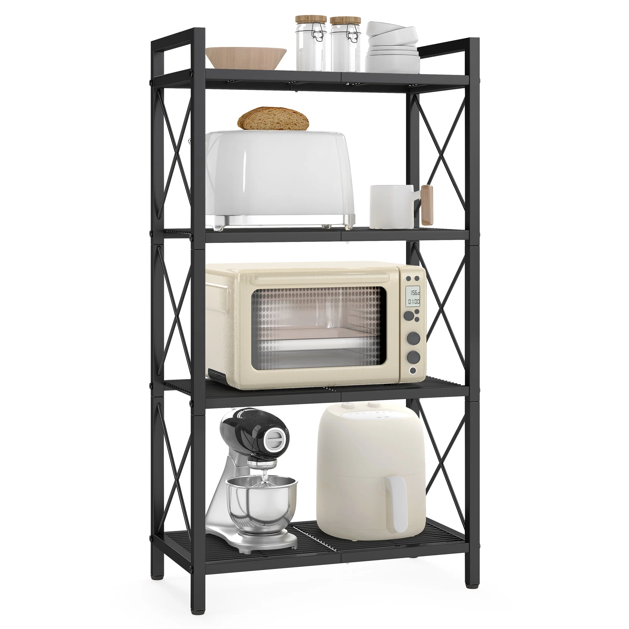 Specialty SONGMICS Metal Storage Shelf with X Side Frames Solid